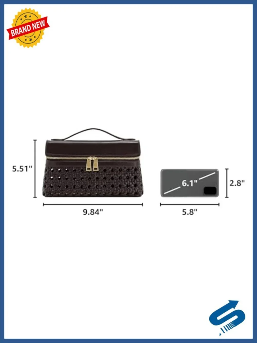 Vegan Leather Top Handle Satchel Bag with Crossbody Strap